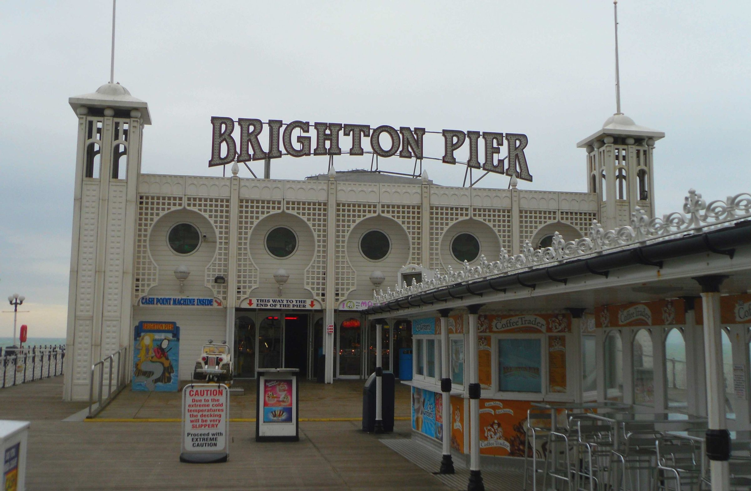 Brighton's seafront and beach with the pier visible.